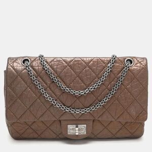 Chanel Metallic Brown Quilted Aged Leather Reissue 2.55 Classic 227 Flap Bag